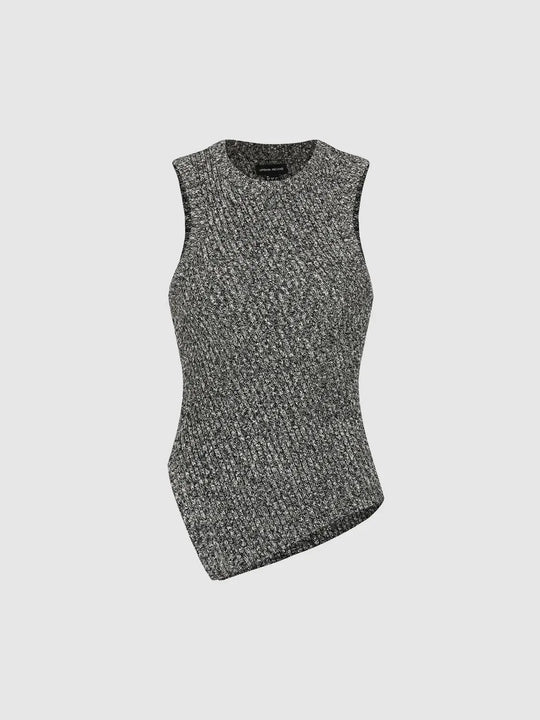 Textured Cotton Knit Vest