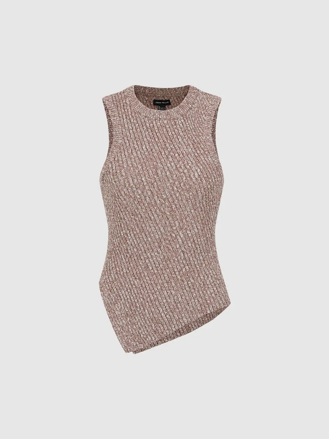 Knitwear sleeveless knit top in pink heather; Urban Revivo fashion label.