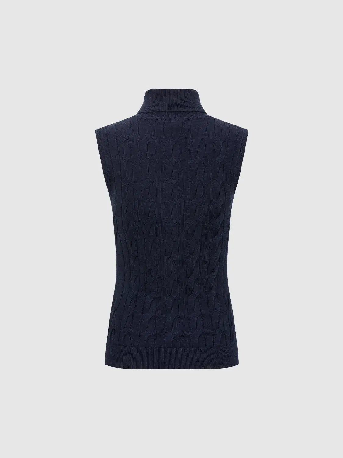 Navy knitted sleeveless vest with cable-knit pattern by Urban Revivo Fashion