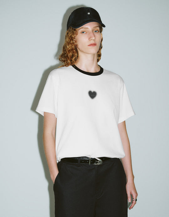 T-shirt droit à col ras du cou