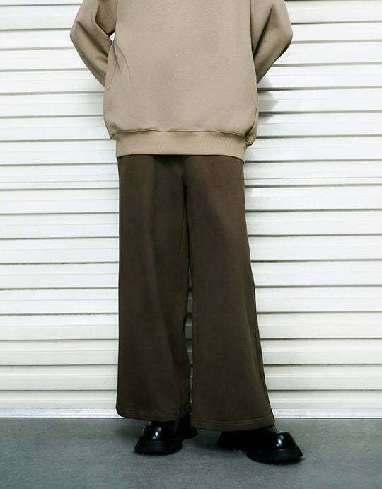 Pantalones rectos de punto con cordón en la cintura