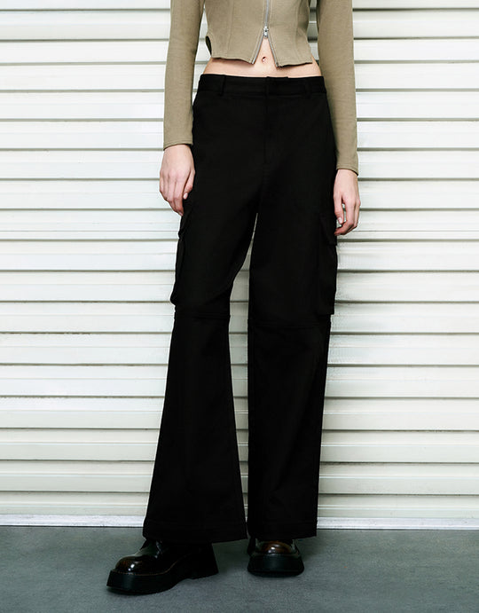 Pantalones rectos holgados con múltiples bolsillos