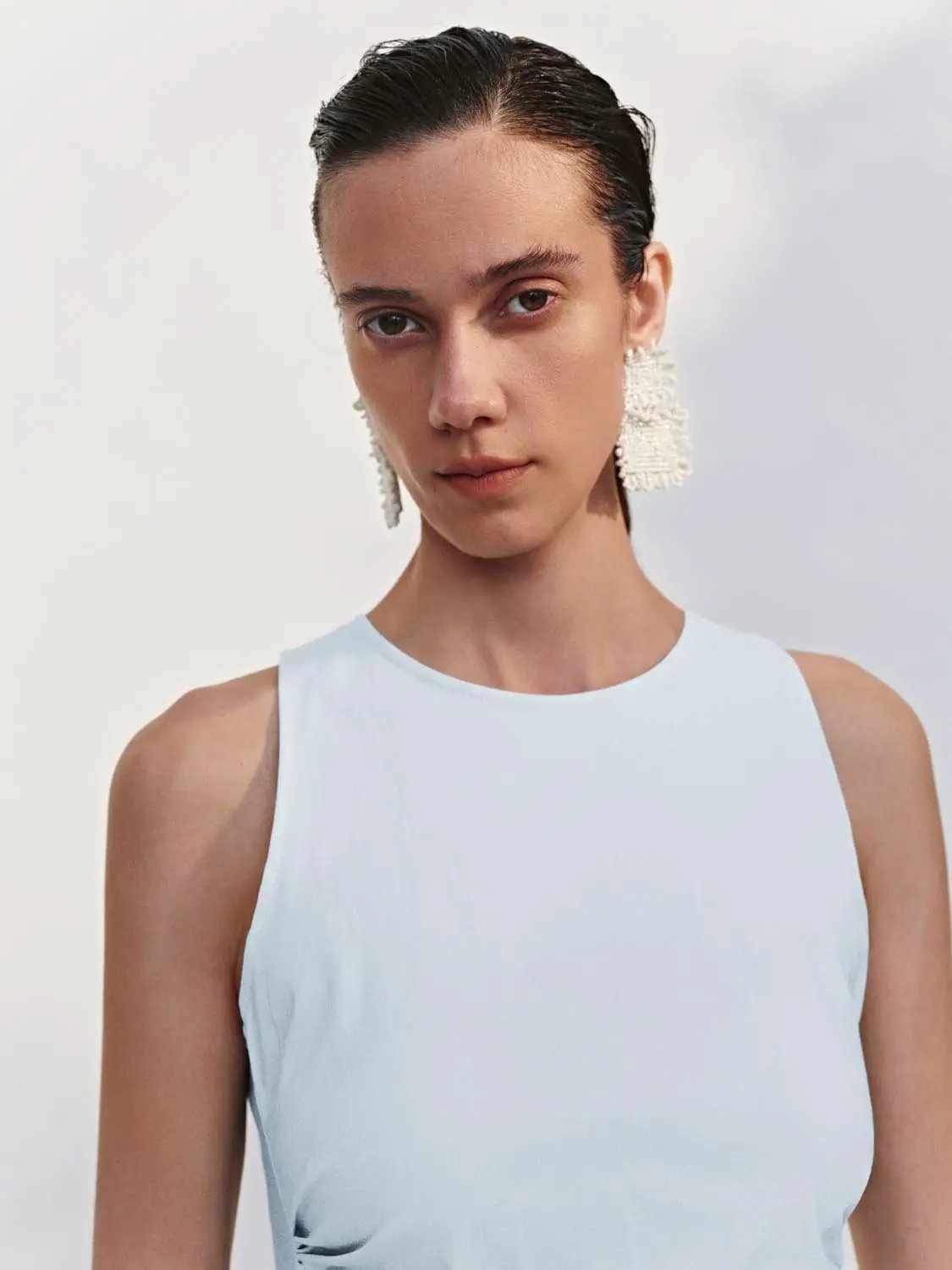 Crew Neck Sleeveless Nipped-Waist A-Line Midi Dresses by Urban Revivo Fashion