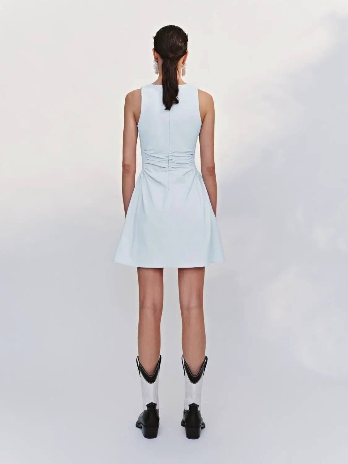 Crew Neck Sleeveless Nipped-Waist A-Line Midi Dresses by Urban Revivo Fashion