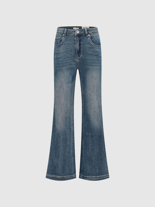 Denim Flared Ultra Wide Leg Cotton Jeans