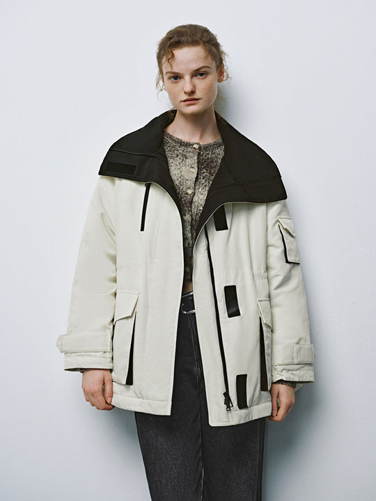 Manteau en duvet à poches multiples