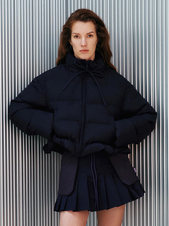 Mock Neck Quilted Down Jackets