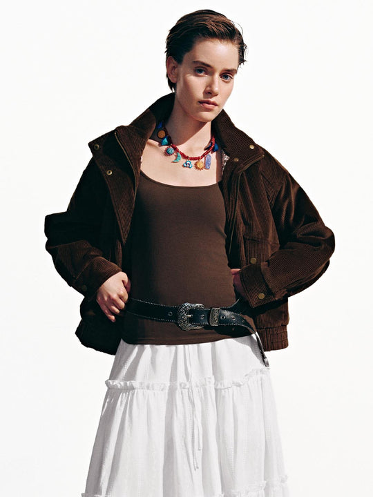 Flap Pockets Stand Collar Padded Jackets