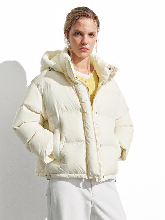 Hooded High Neck Down Jackets