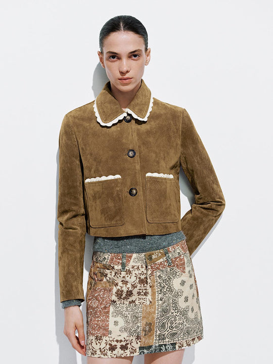 Lace Hem Leather Jackets