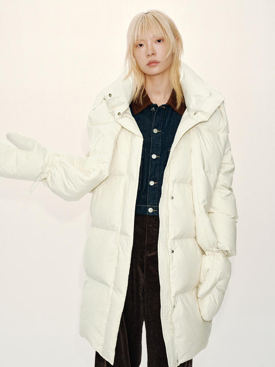 Oversize Funnel Neck Down Scarf Jackets