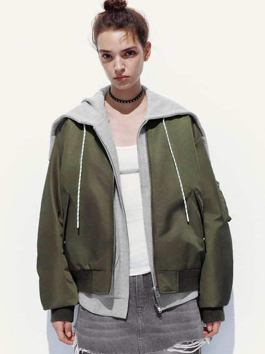 Bomberjacken mit durchgehendem Reißverschluss