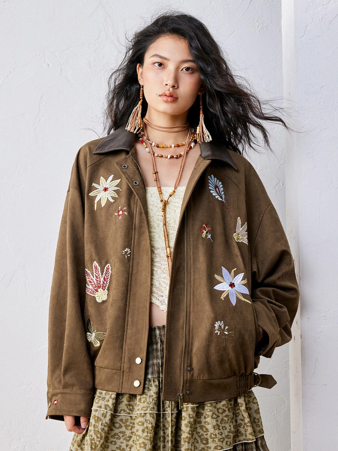 Suede Embroidered Jacket