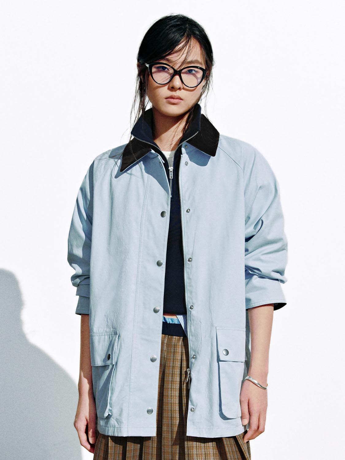 Contrast Trim Oversize Jackets