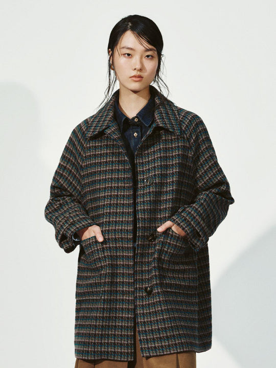 Contrast Plaid Coats