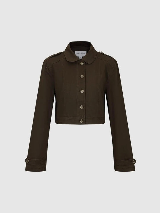 Collared Long Sleeve Button Jacket
