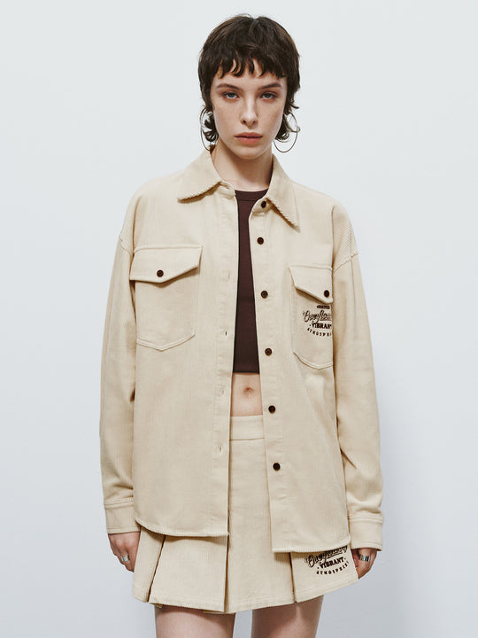 Chemise ample à boutons texturés