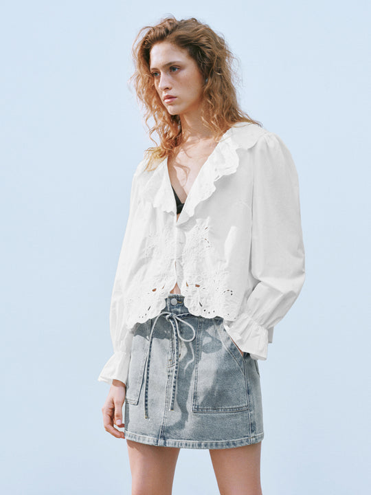 Blouses en dentelle à col en V