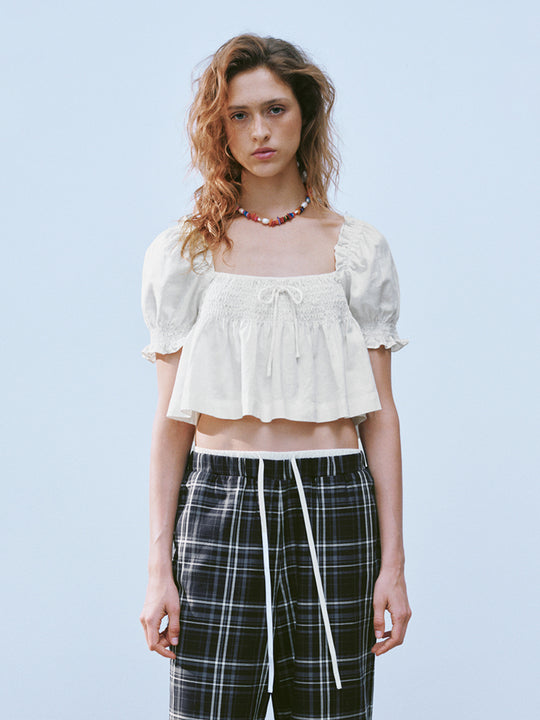 Bluse a manica a sbuffo arricciate