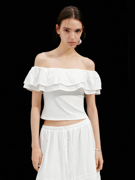 Chemise à épaules dénudées et vue de dessus