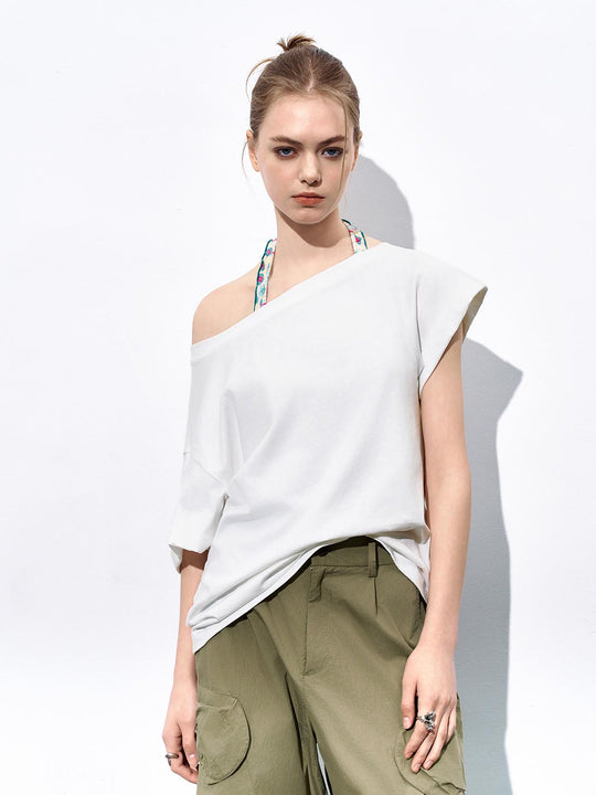 Ein-Schulter-T-Shirts