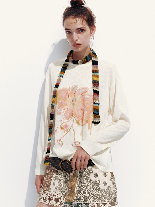 Bedruckte Langarm-T-Shirts