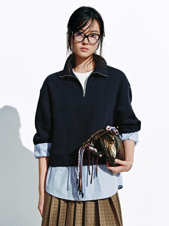 Sudaderas 2 en 1 con media cremallera