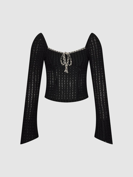 Square Neck Long Sleeve T-Shirts