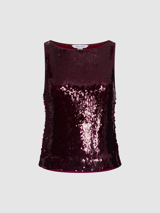 Sequin Sleeveless Tank Top