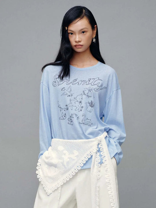 Serenity Cotton Blend Long Sleeve T Shirts