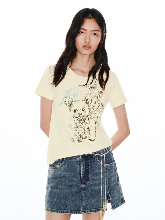 Graphic Koala Medium Stretch Casual Everyday Wear T-Shirts