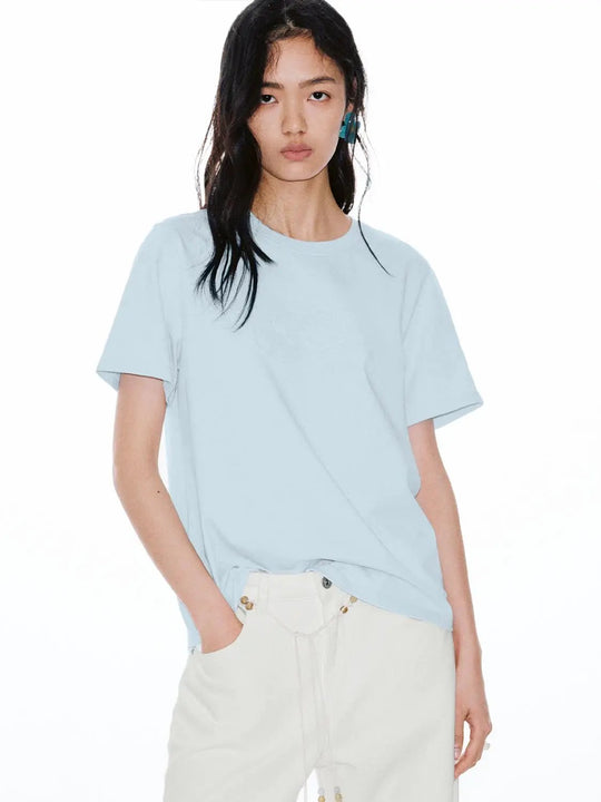 Cotton Crew Neck Tee With Slight Stretch T-Shirts