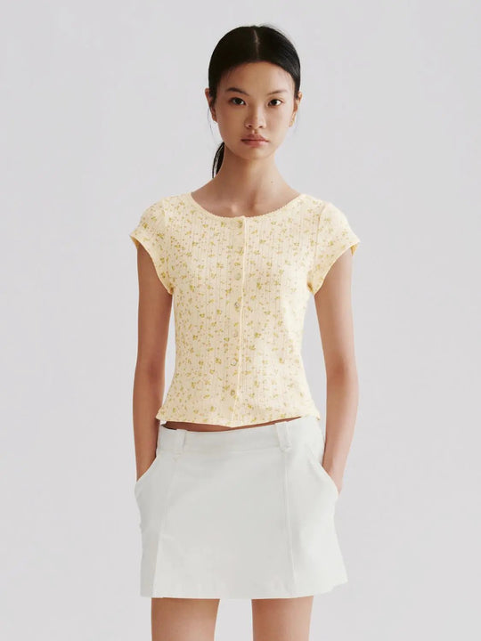 Floral Printed Cropped Skinny Fit T-Shirts For All Day Comfort