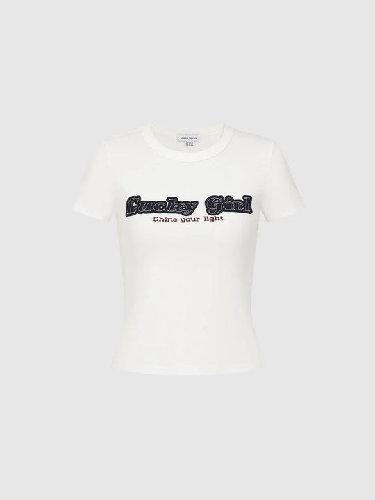 Cotton Elastane Blend Embroidered Graphic T-Shirts