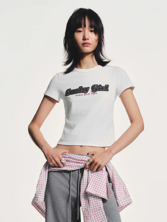 Cotton Elastane Blend Embroidered Graphic T-Shirt