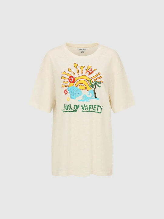 Cotton Graphic Print Relaxed Silhouette T-Shirt