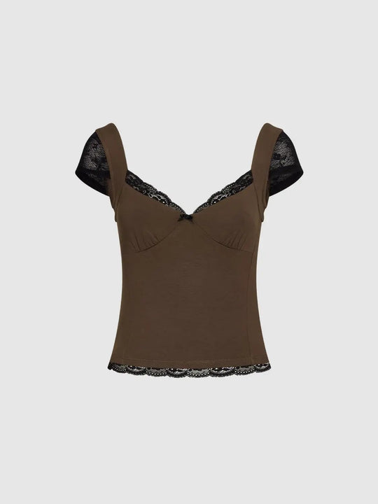 Lace Trim V-neck Cami Top