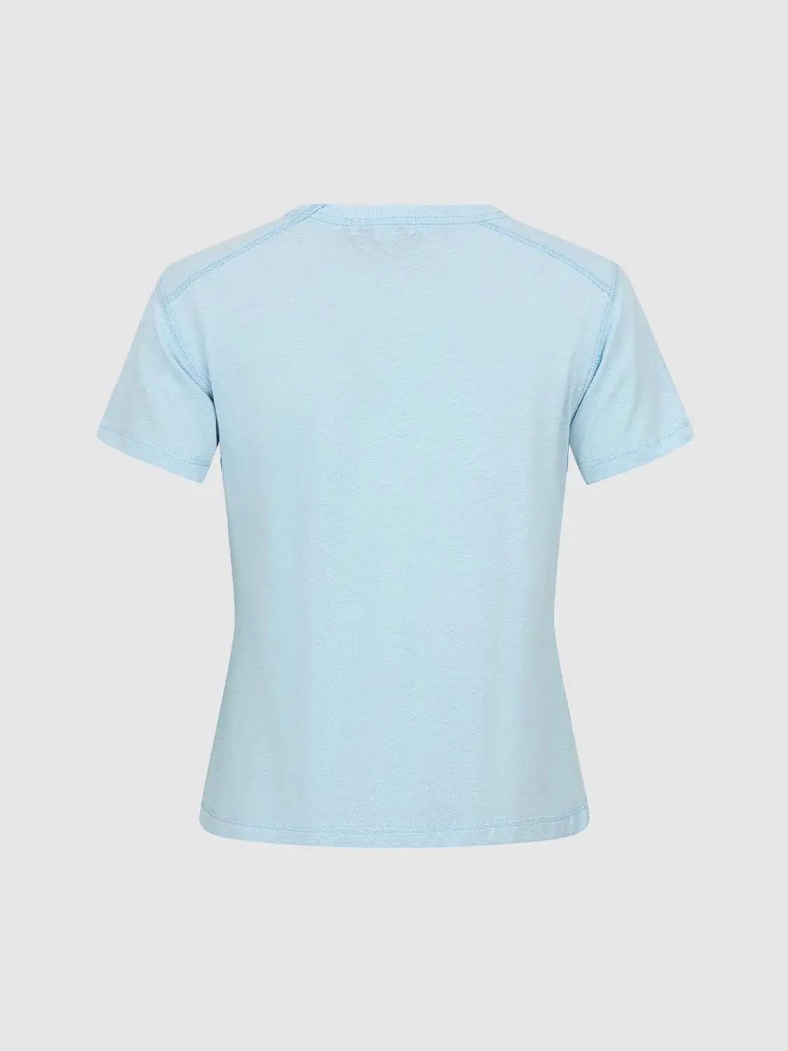 T-Shirt by Urban Revivo Fashion, light blue short-sleeve tee (back view)