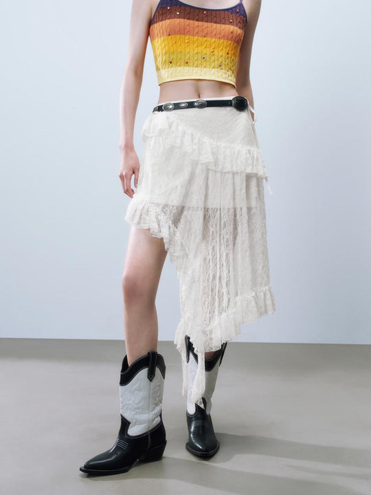 Jupes trapèze à ourlet irrégulier