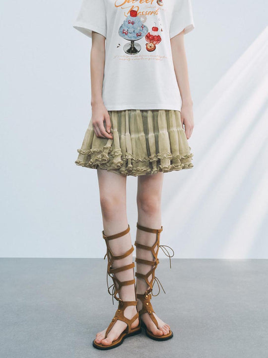 Jupes mini évasées à volants