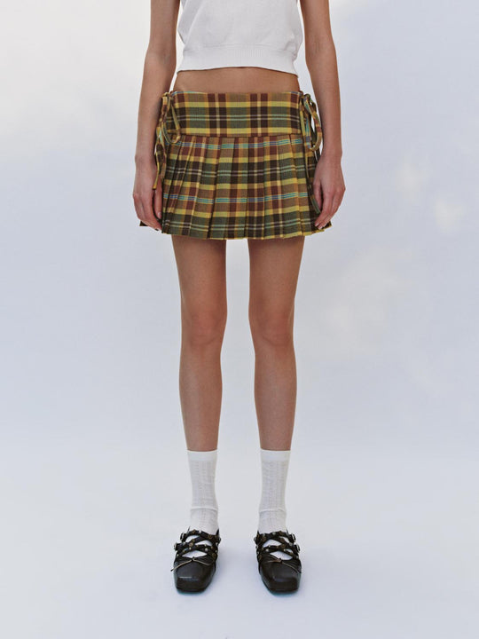 Plaid Pleated Mini Skirts