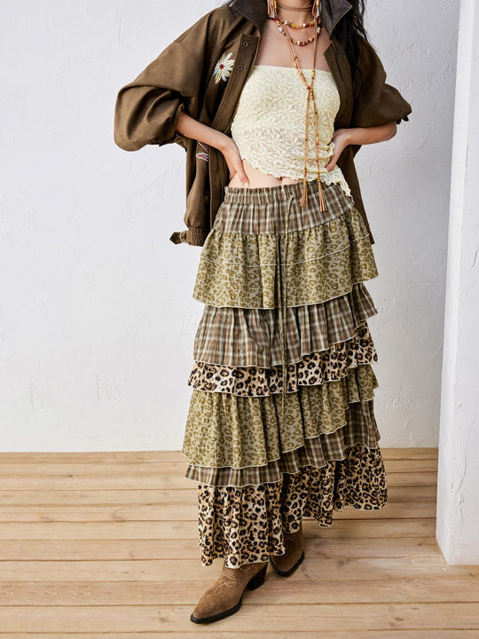 Jupes longues évasées à plusieurs niveaux