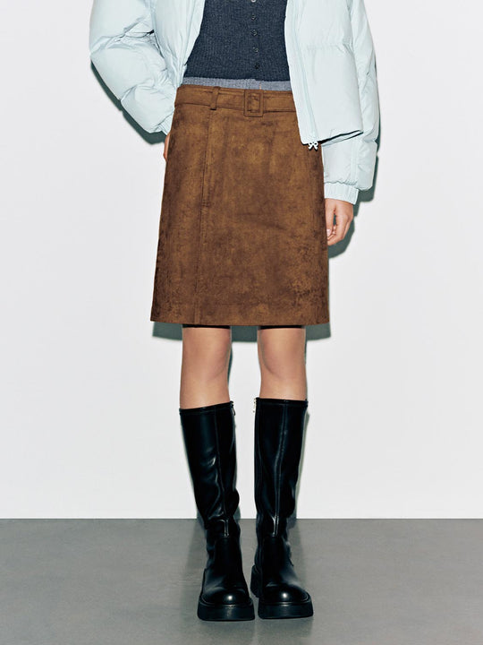 Belted Straight Midi Skirts