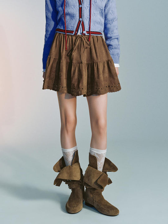 Tiered Ruffle A-Line Mini Skirts