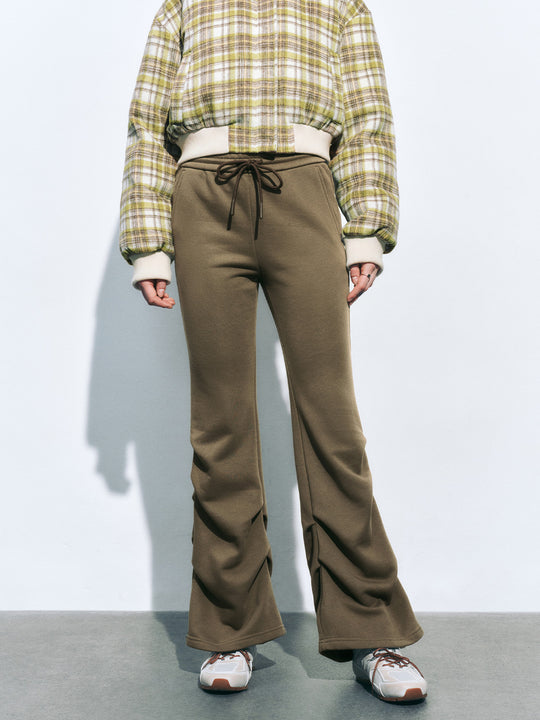 Pantaloni svasati elastici arricciati