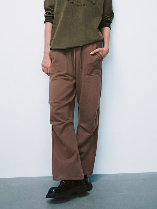 Ruched Wide-Leg Pants