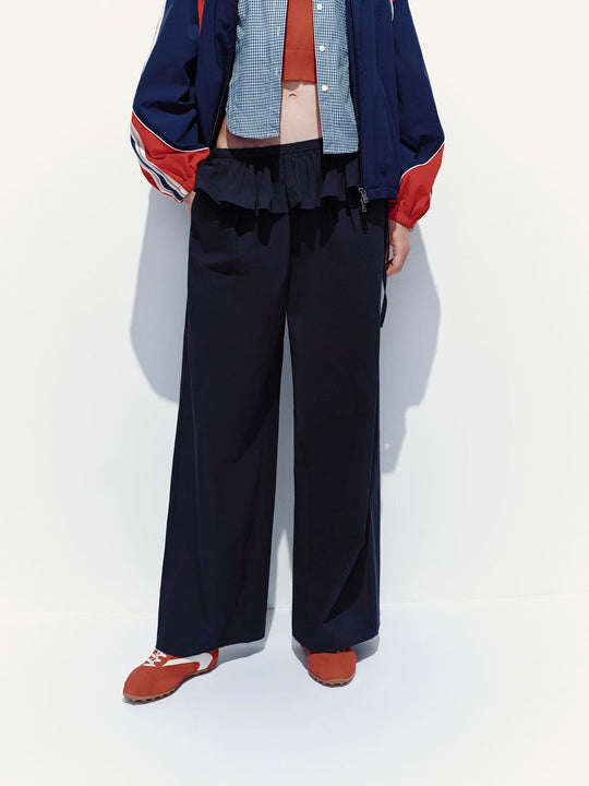 Layered Ruffle Wide Leg Pants