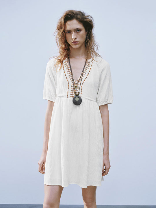 V-Neck A-Line Dresses