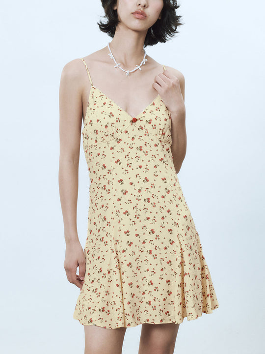 Robe A-Line à bretelles fleuries