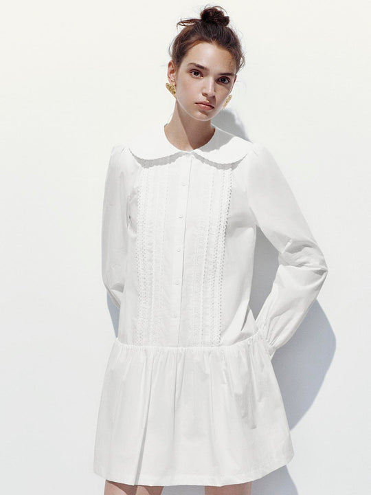 Spitzenbesetzte A-Linien Mini-Kleider